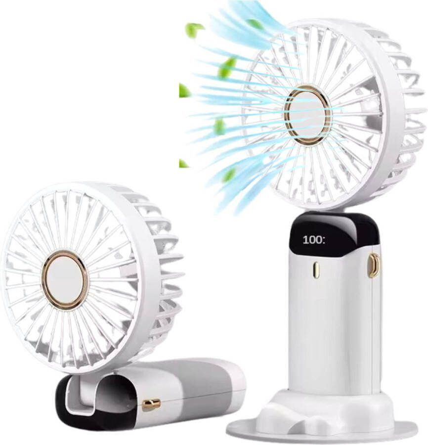 Cocho Draagbare Hand Ventilator Airco Verkoeling 5 standen USB Oplaadbaar Nek Ventilator -Draadloos & Oplaadbaar
