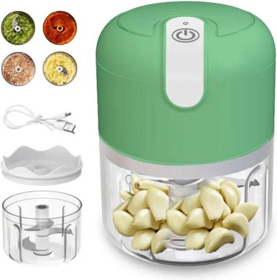 Cocho Hakmolen elektrische USB oplaadbal Mini Portable Chopper 250ml Groen Groentesijder Moederdag Cadeautje