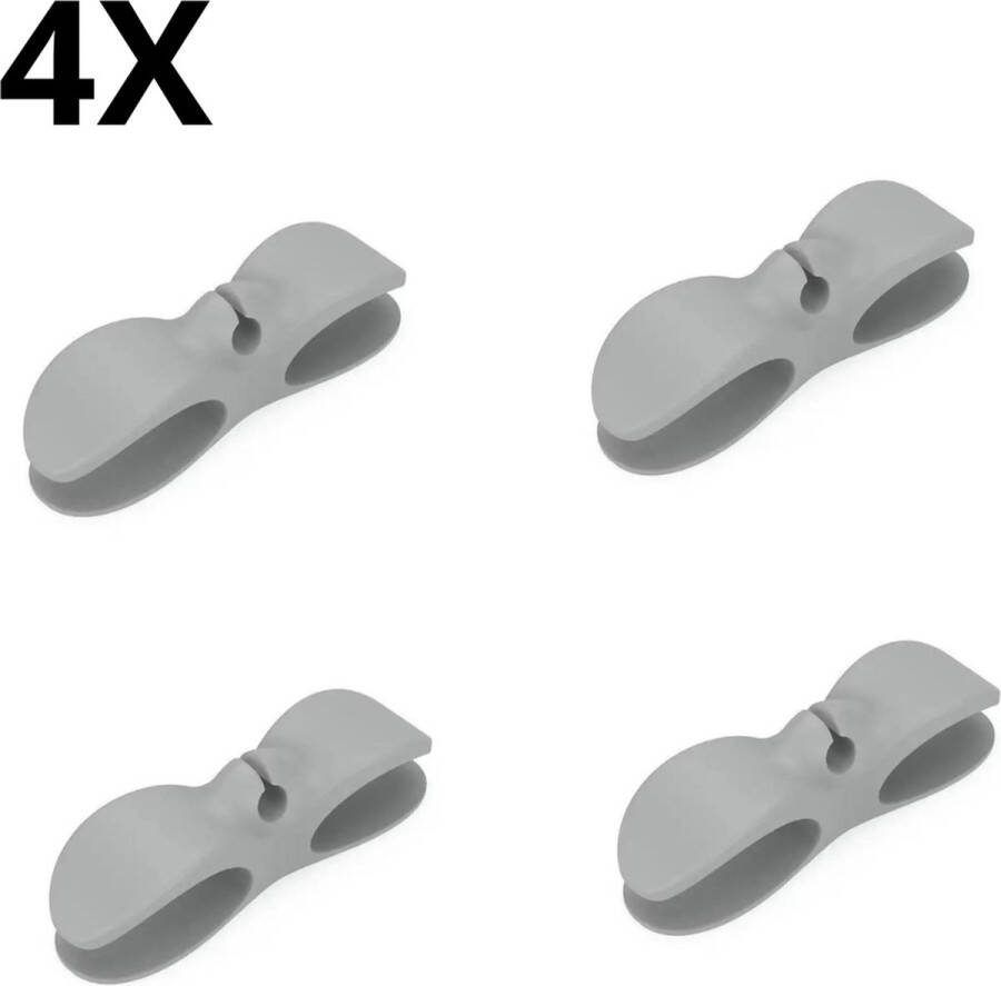 Cocho Kabel organiser zelfklevend 4 stuks Grijs kabelhaspels keuken organizers kabelhaspel apparaten – gadgets accessoires kabelhouder zelfklevend management Black Friday 2023 Deals