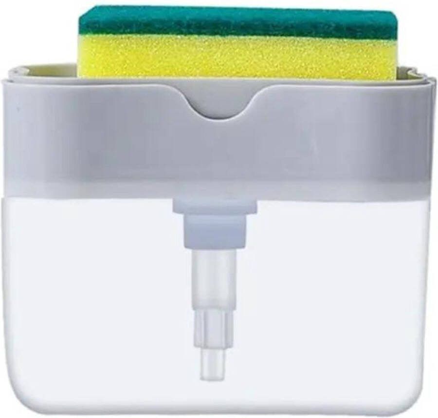 Cocho Soap Press Zeepdispenser met Spons Zeeppompdispenser Sponshouder met zeep
