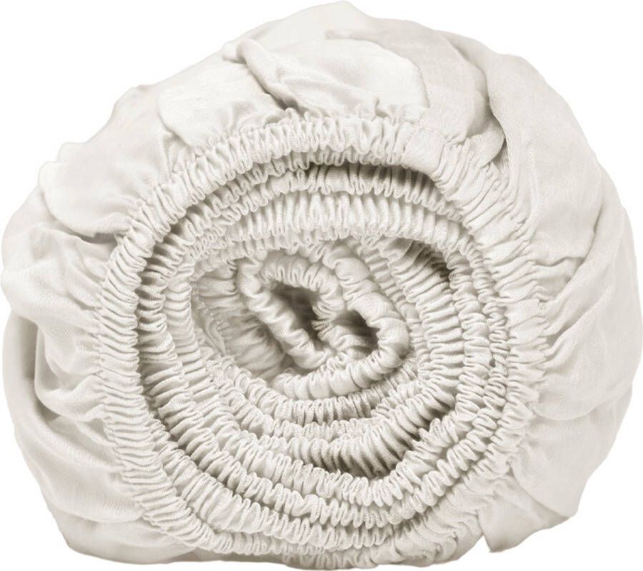 Coco & Cici zacht luxe en duurzaam beddengoed hoeslaken tweepersoons 160 x 200 x 30 ivory