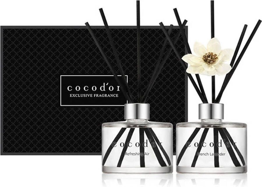 Cocod'or Cocodor Cadeauset | Witte Bloem 200ml x2 Geurstokjes