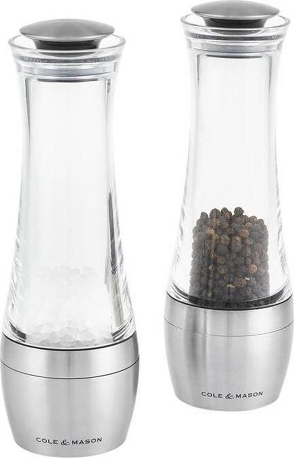 Cole & Mason Amesbury peper- en zoutmolen transp inox