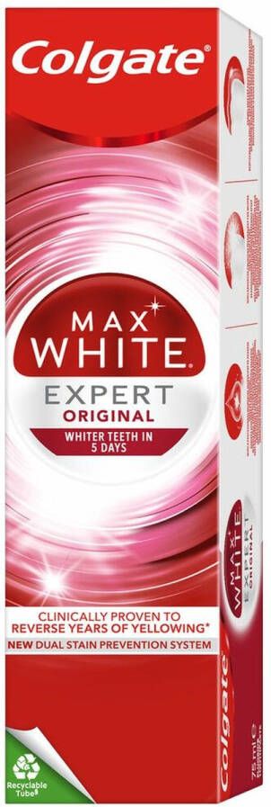 Colgate 3x Max White Tandpasta Expert White 75 ml