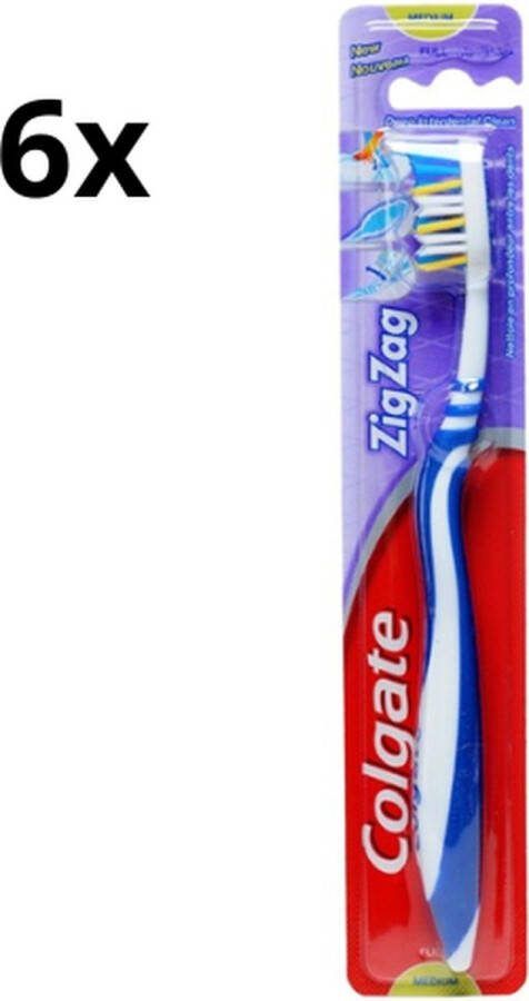 Colgate 6x Tandenborstel Zig Zag Medium Voordeelverpakking