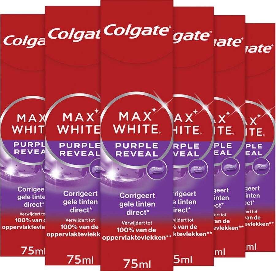 Colgate 6x Tandpasta Max White Purple Reveal 75 ml