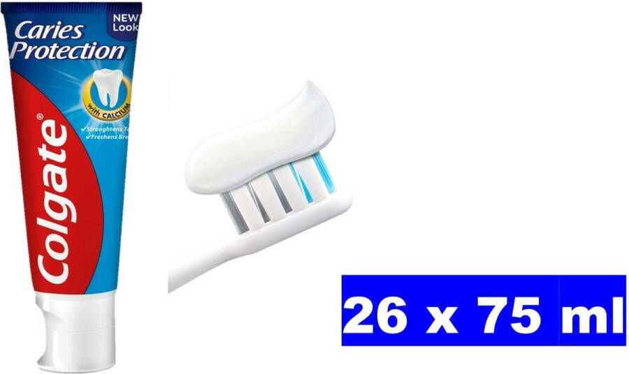 Colgate Caries Protection met calcium Tandpasta Jaarbox 26x 75 ml