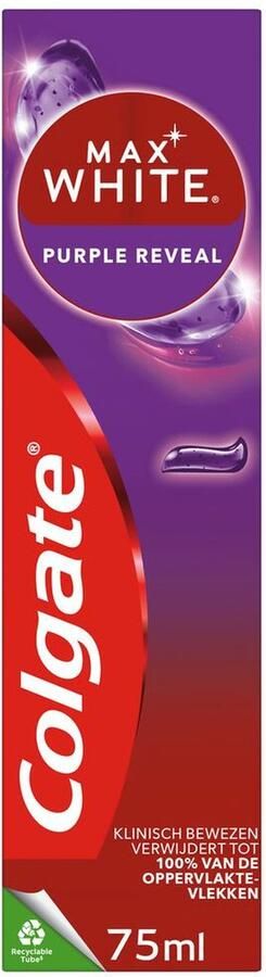 Colgate 3x Tandpasta Max White Purple Reveal 75 ml