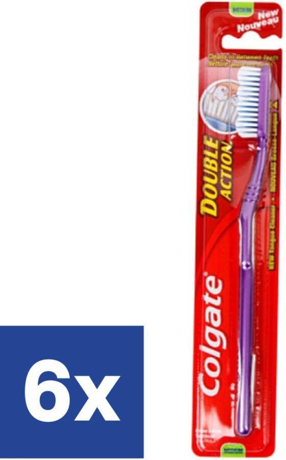Colgate Double Action Medium Tandenborstel 6 stuks