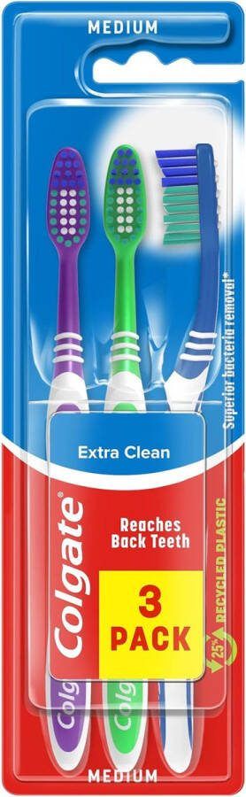 Colgate Extra Clean Medium Tandenborstels 2 packs a 6 stuks