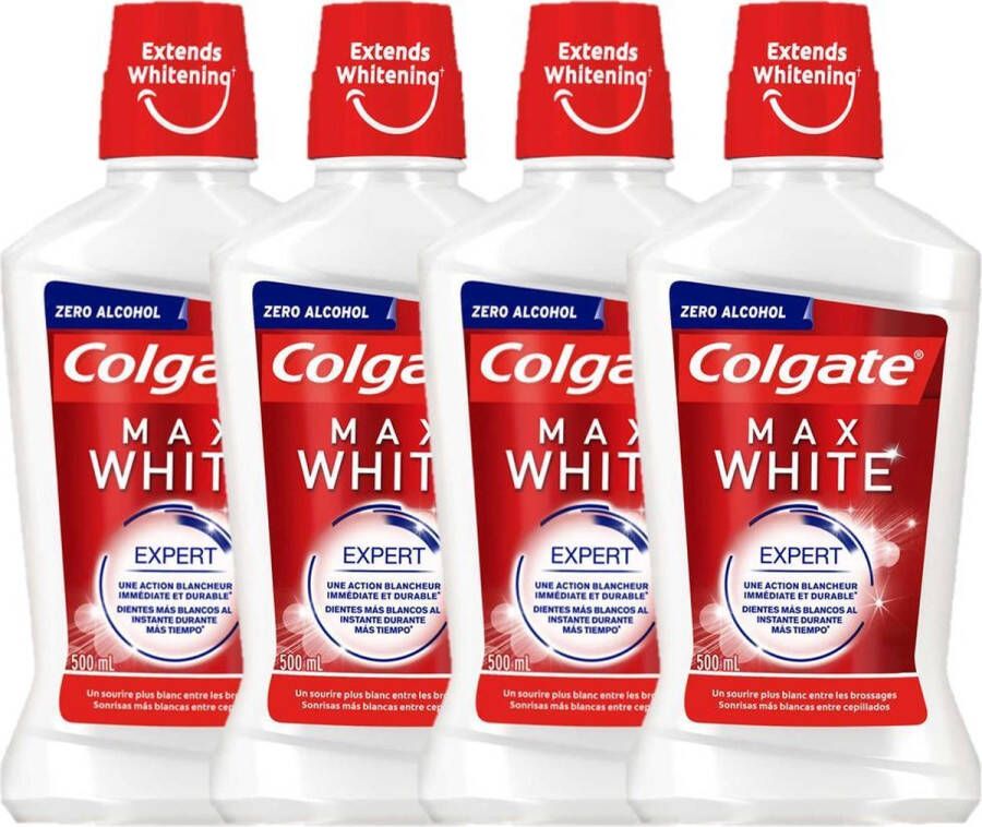 Colgate Max White Expert Mondwater 4 x 500 ml Voordeelverpakking