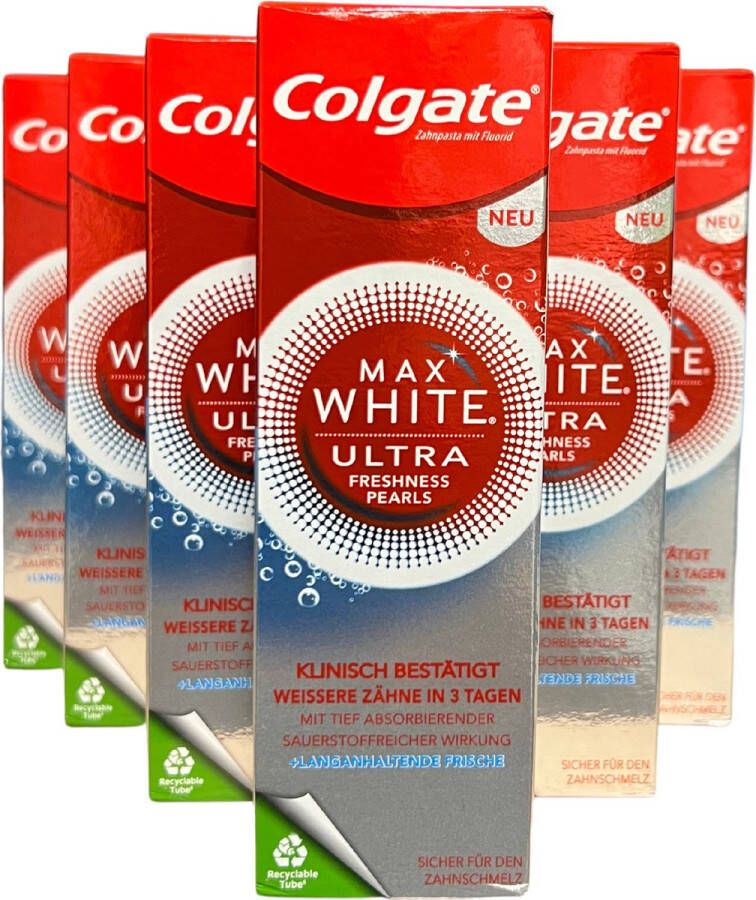 Colgate Max White Ultra Freshness Pearls Whitening Tandpasta 50 ml Voordeelverpakking 6 x 50 ml