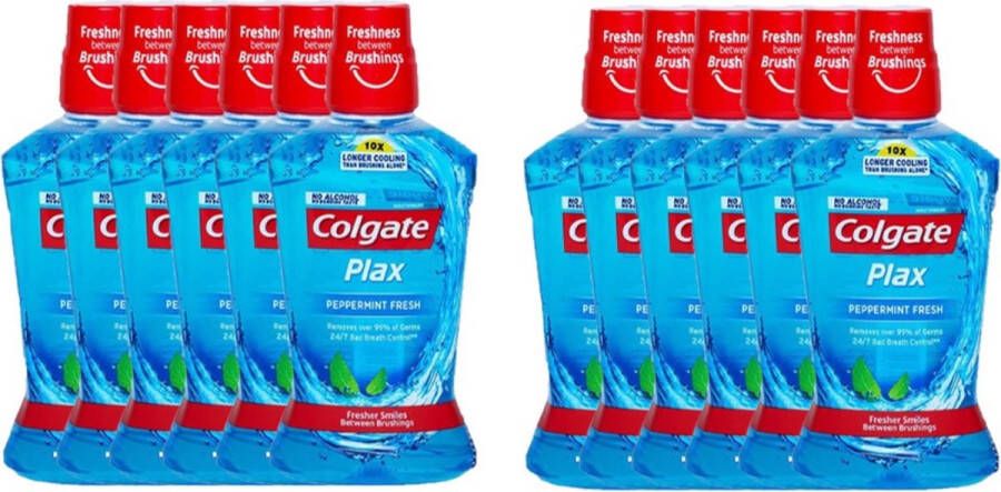 Colgate Mondwater Plax Peppermint 6 x 500 ml Voordeelverpakking