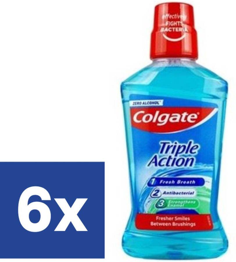 Colgate Mondwater Triple Action 6 x 500 ml