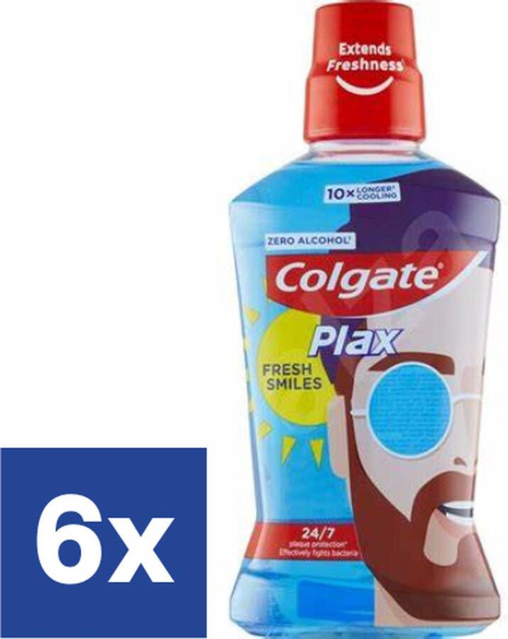 Colgate Plax Fresh Smiles Mondwater 6 x 500 ml