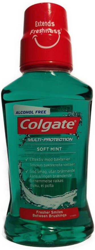 Colgate Soft Mint Mondwater 250 ml 0 % Alcohol Multi Protection Voordeelverpakking 8 x 250 ml
