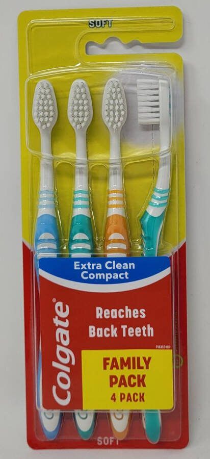 Colgate TANDENBORSTEL FAMILY PACK 4 STUKS EXTRA CLEAN COMPACT SOFT