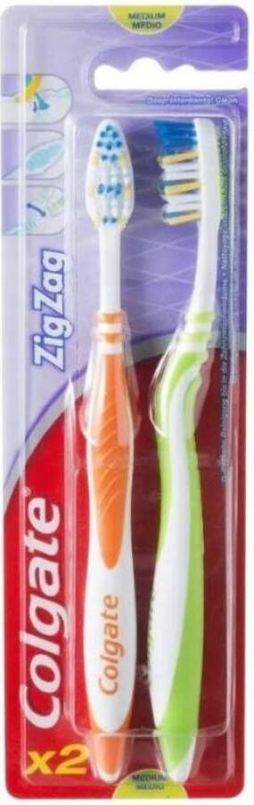 Colgate Tandenborstel ZigZag Medium Duo 2 Stuks