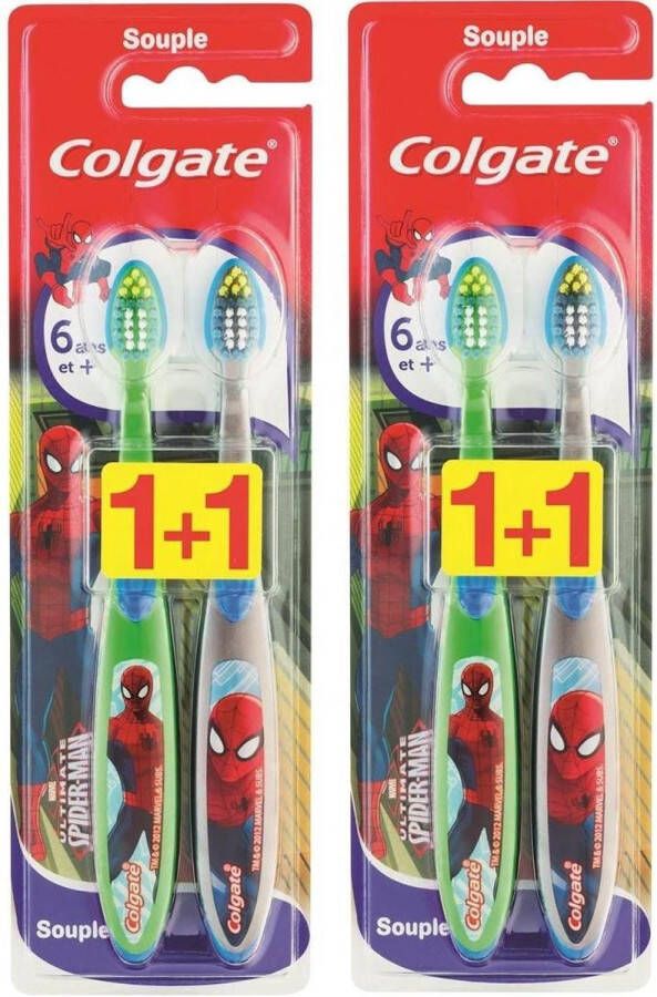 Colgate Kids Vanaf 6 jaar Soft Tandenborstels Spiderman DUO PACK