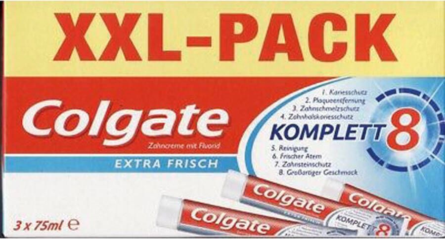 Colgate Tandpasta komplett8 extra fris 3 x 75 ml