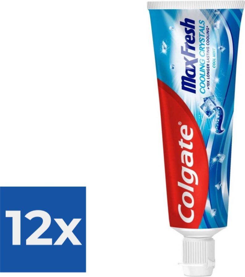 Colgate Tandpasta Max Fresh Cooling Crystals 75 ml Voordeelverpakking 12 stuks