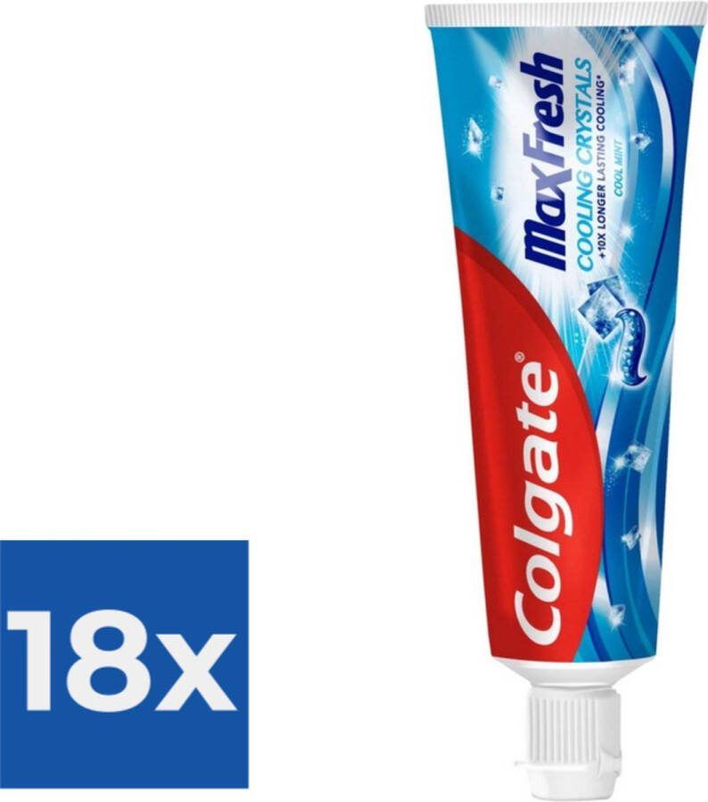 Colgate Tandpasta Max Fresh Cooling Crystals 75 ml Voordeelverpakking 18 stuks