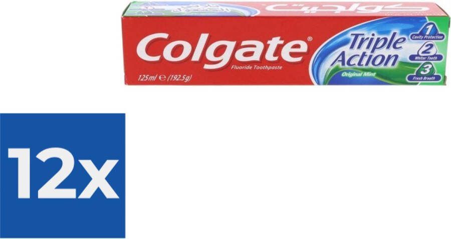 Colgate Tandpasta Triple Action Mint 125 ml Voordeelverpakking 12 stuks
