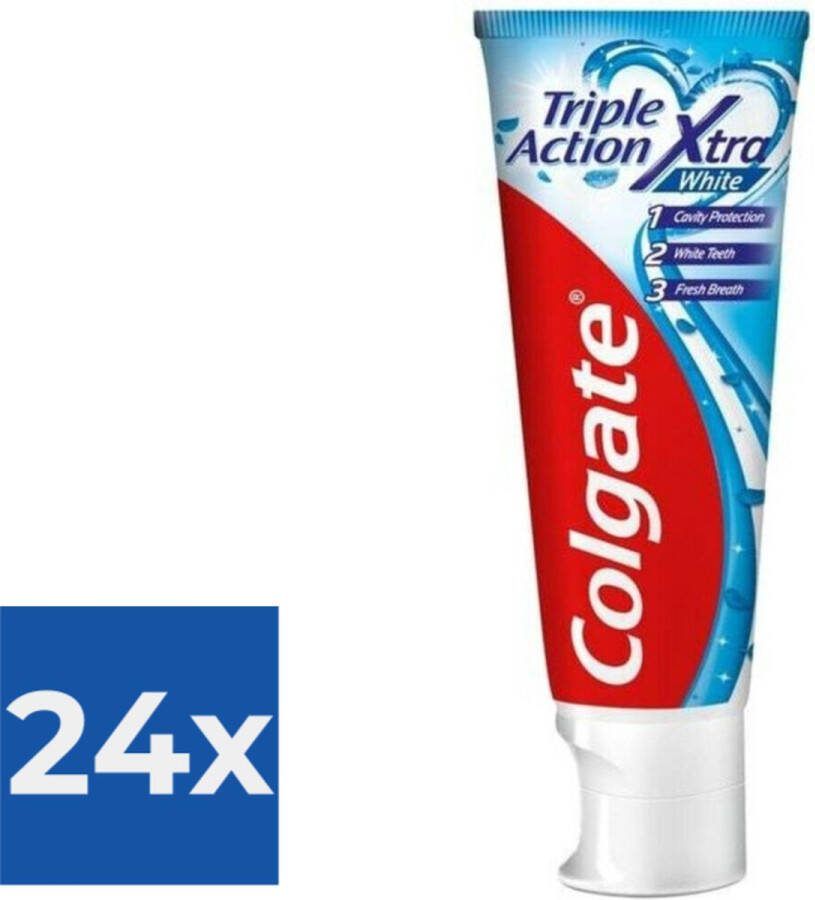 Colgate Tandpasta Triple Action Whitening 75 ml Voordeelverpakking 24 stuks
