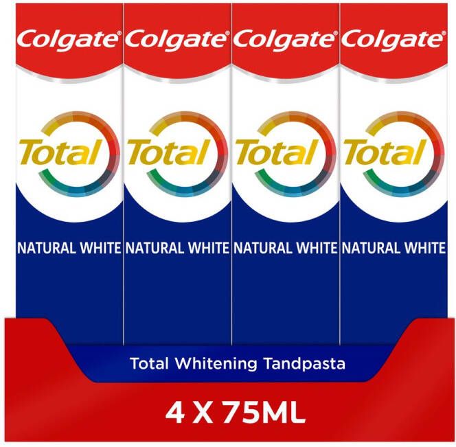 Colgate Total Natural White Whitening tandpasta 4 x 75 ml Voordeelverpakking