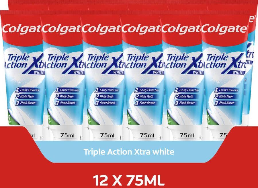 Colgate Triple Action Whitening tandpasta Voordeelverpakking 12 x 75ml