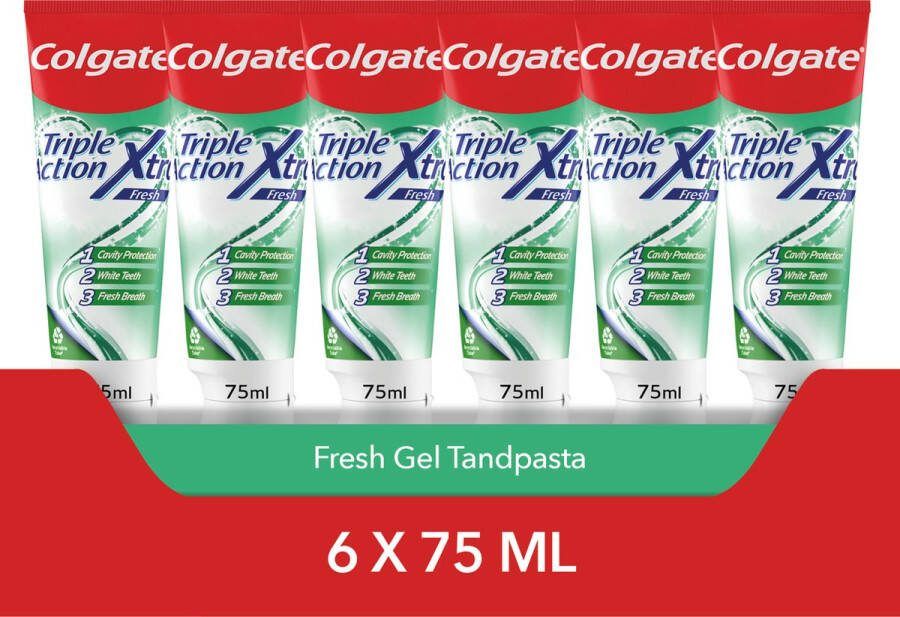 Colgate Triple Action Xtra Fresh tandpasta 6 x 75ml Voordeelverpakking