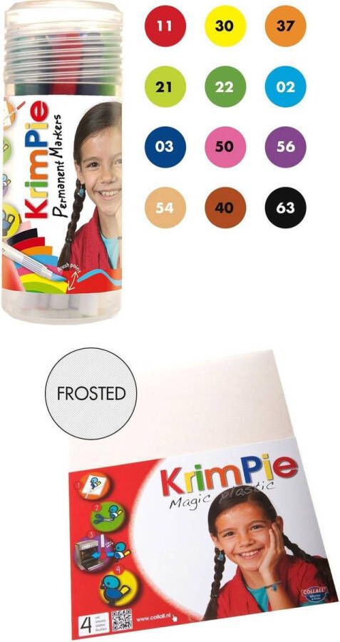 Collall Krimpie Permanent Markers + Krimpie Magic Plastic – Frosted