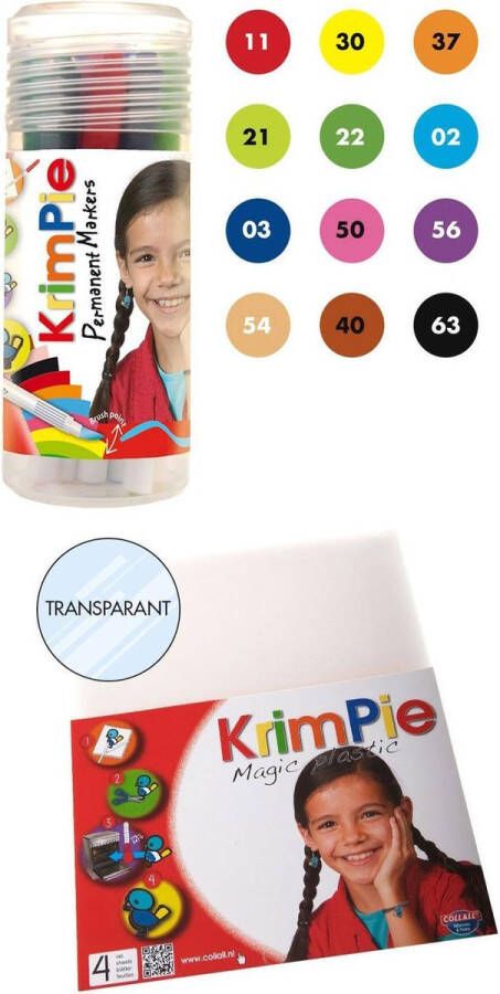 Collall Krimpie Permanent Markers + Krimpie Magic Plastic Transparant