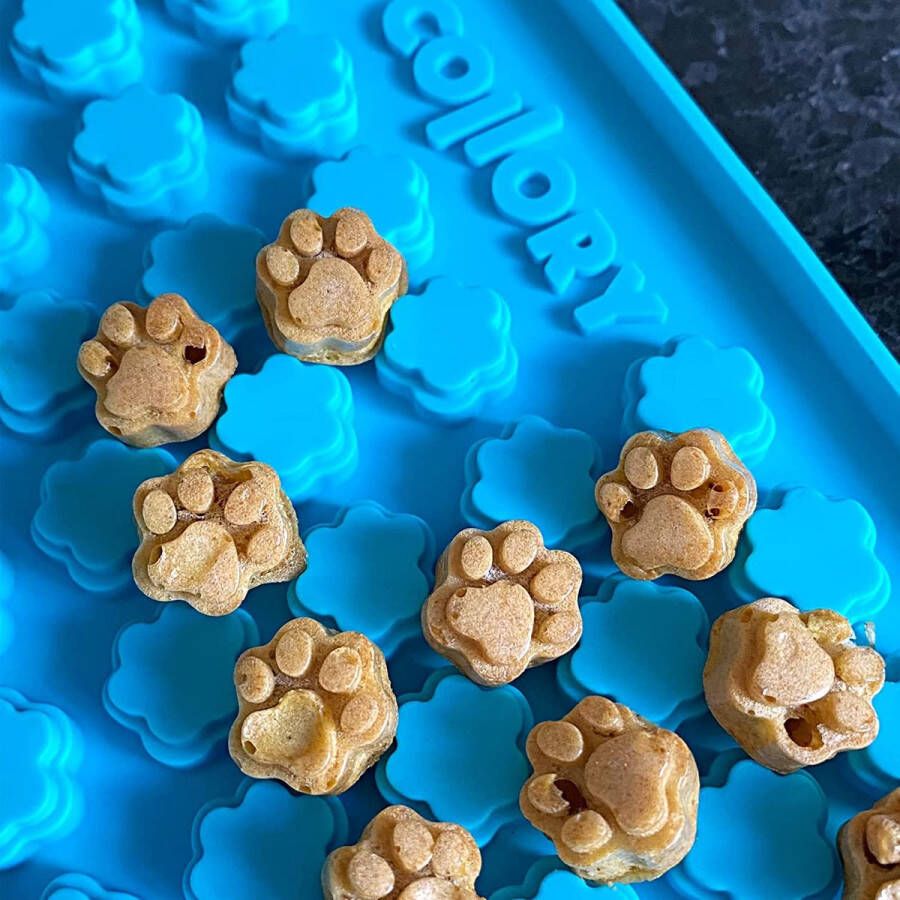 Collory Mini Paws (1 5 cm) siliconen bakmat hondenkoekjes zelf chocoladevorm snoepvorm materiaal antiaanbaklaag en geschikt voor levensmiddelen (BPA-vrij) (Bordeauxrood)