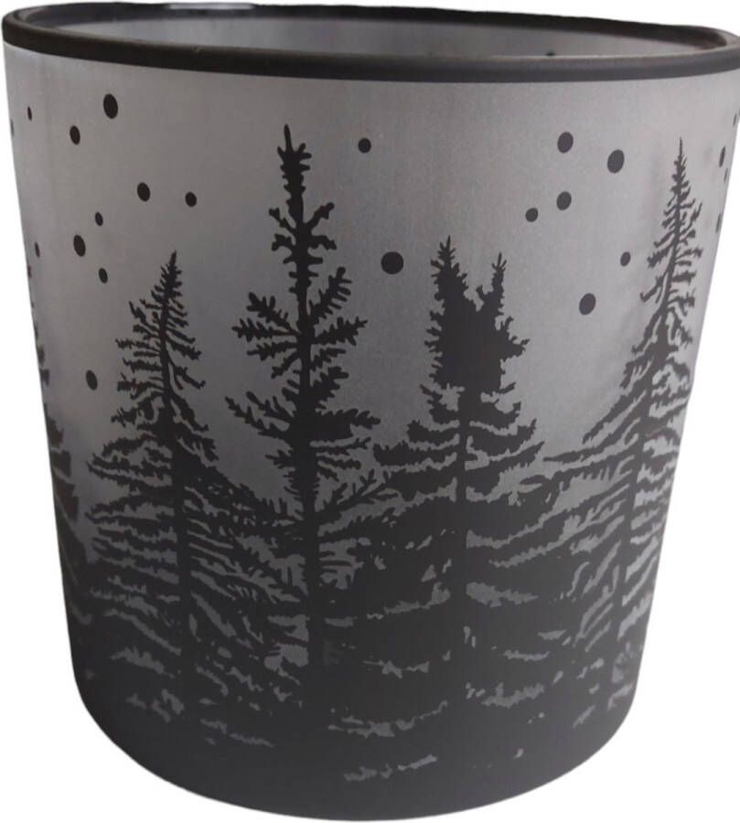 Colmore Waxine licht met kerstbomen Waxine licht maat L Windlicht Kerstlicht Waxine licht met dennebomen