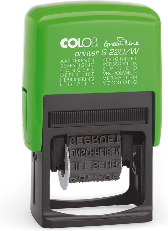 Colop Printer S 220W GREEN LINE-zwart Stempels volwassenen Gratis verzending