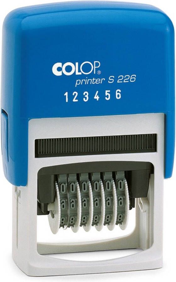 Stempel Stempelfabriek Colop Printer S226 Blauw rood | Cijferbandstempel bestellen | Stempel met draaibare cijfers | Bestel nu!