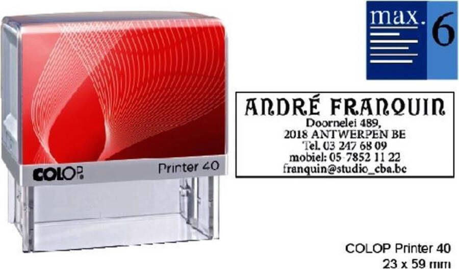 Colop Tekststempel Printer 40 personaliseerbaar 6regels 59x23mm
