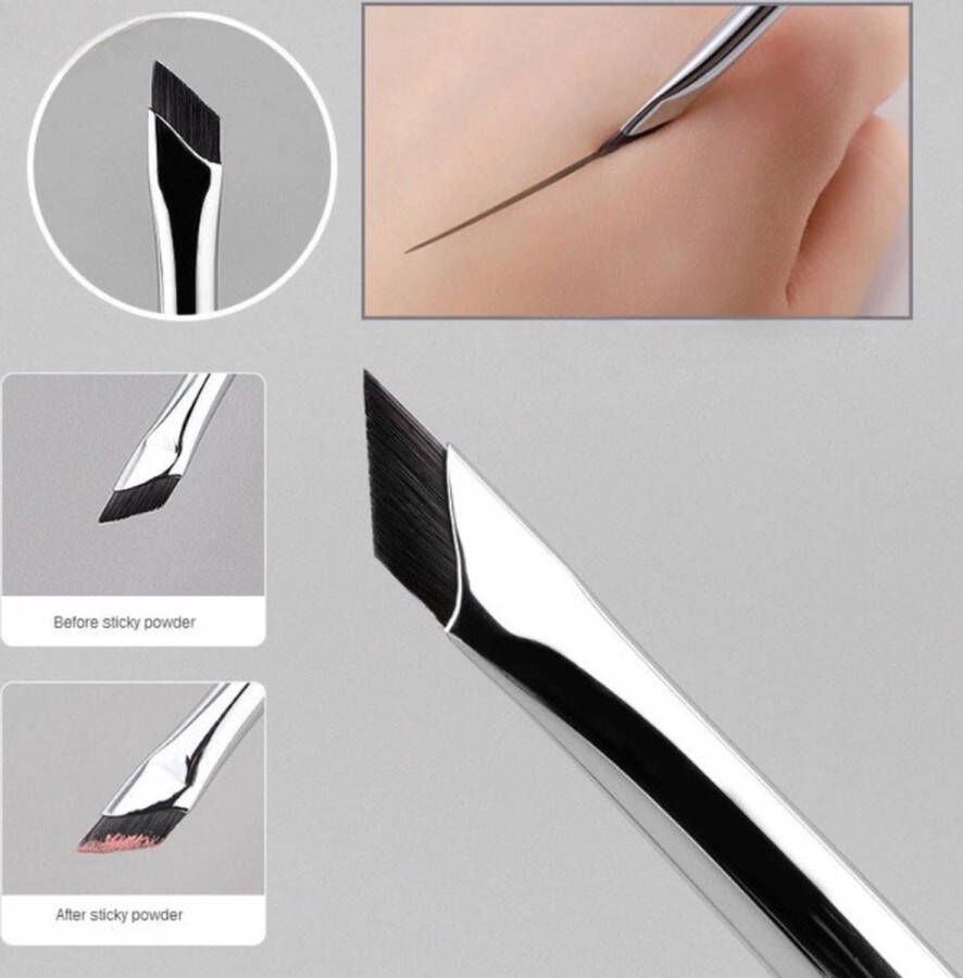 Color visions Precise Eyeliner brush kwast eyeliner Pencil- Wenkbrauw kwastje- eyeliner kwastje zwart- super dun- make-up kwast