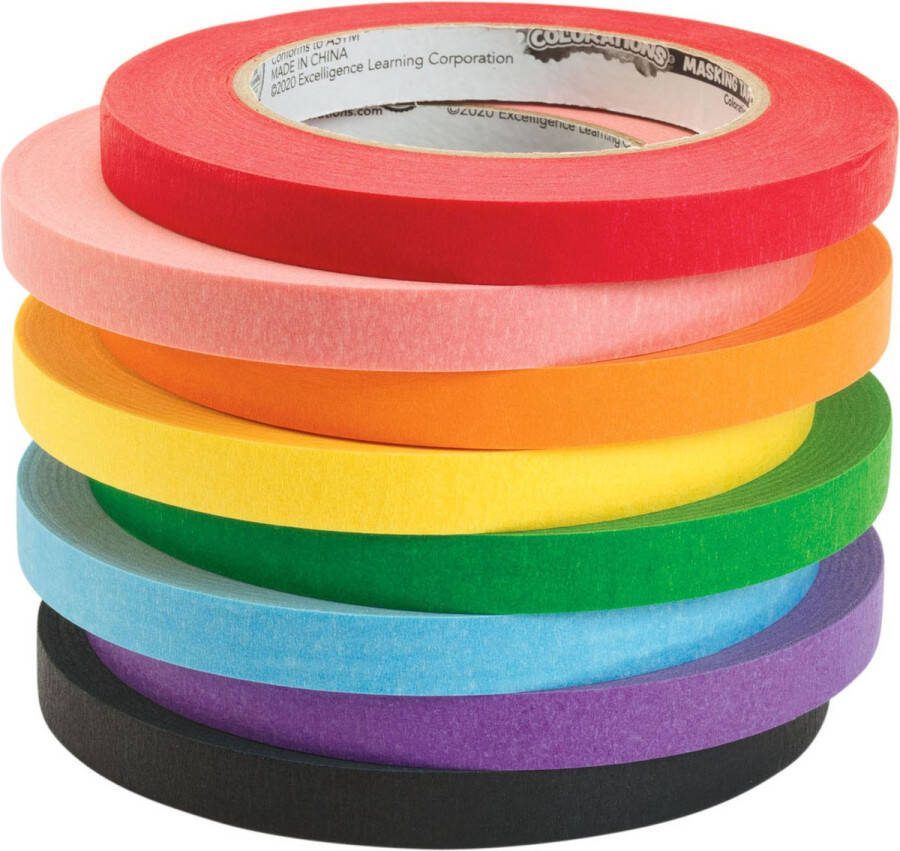 Colorations Afplaktape 8 Kleuren 55 meter per kleur