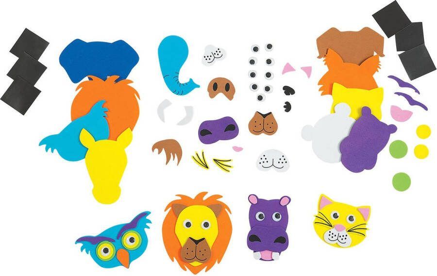 Colorations Foam Dierengezichten Maken Knutselset 36dlg