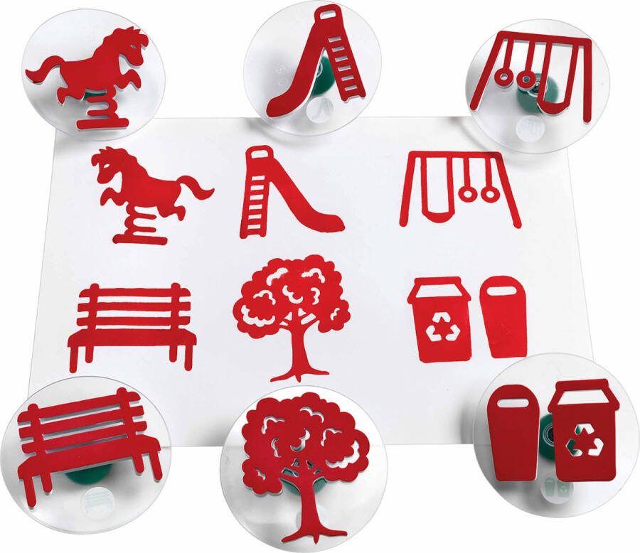 Colorations Reuze stempels Thema het park speeltuin set a 6 stuks