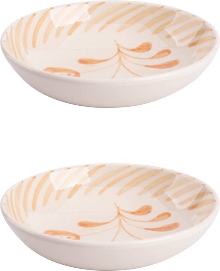 Colori del Sud Bord Cazorla 15.5 cm Roze Wit Aardewerk 2 stuks