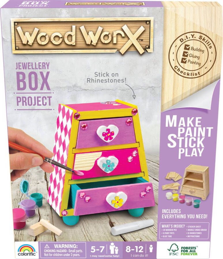 Colorific Wood WorX Juwelen doos Hobbypakket Houten bouwpakket