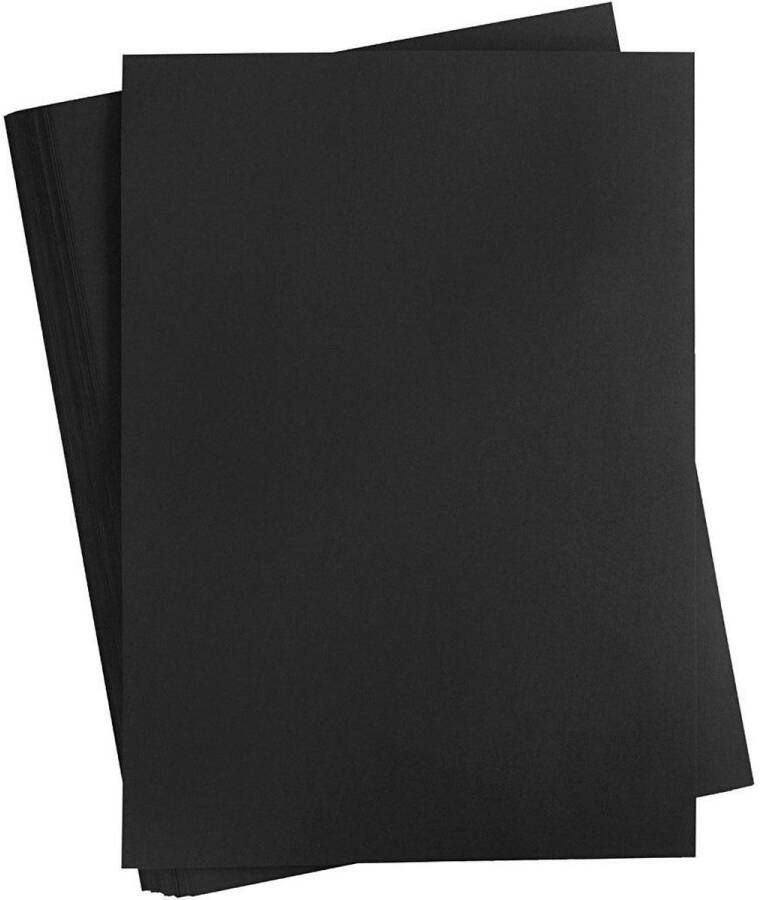 Colortime Karton Hobbykarton Zwart DIY Knutselen A4 21x29 7cm 180 grams Creotime 100 vellen
