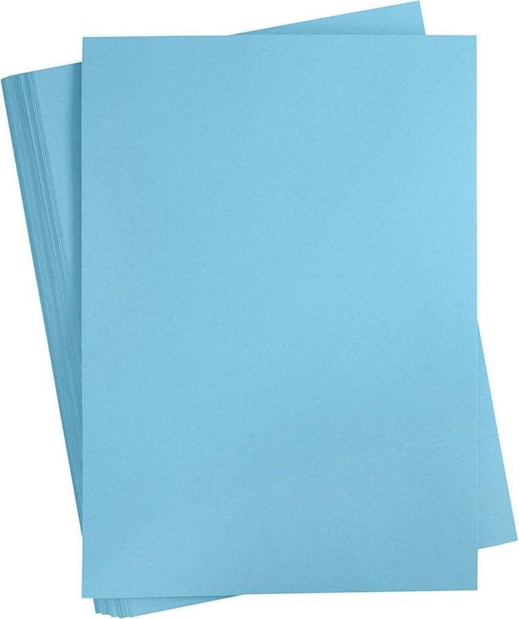Colortime Karton Hobbykarton Blauw Helder Blauw DIY Knutselen A4 21x29 7cm 180 grams Creotime 100 vellen