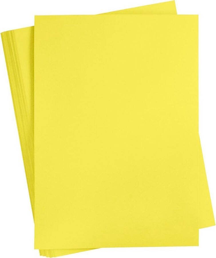 Colortime Karton Hobbykarton Geel Sun Yellow DIY Knutselen A4 21x29 7cm 180 grams Creotime 100 vellen