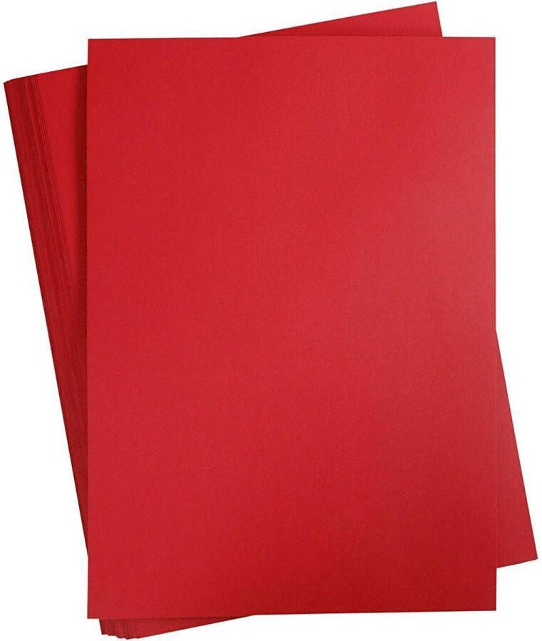 Colortime Karton Hobbykarton Rood Kerstrood DIY Knutselen A4 21x29 7cm 180 grams Creotime 100 vellen