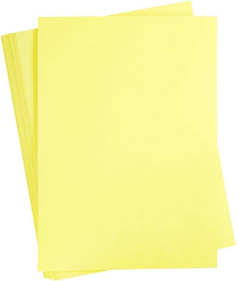 Colortime Karton Hobbykarton Geel Kanariegeel DIY Knutselen A4 21x29 7cm 180 grams 100 vellen