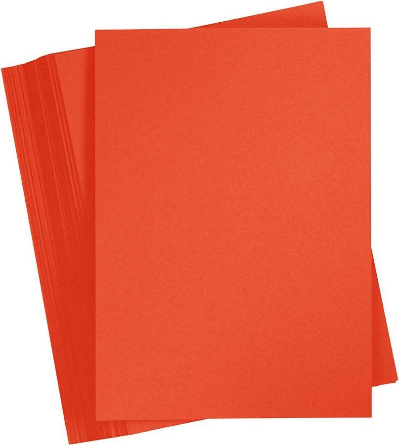 Colortime Karton Hobbykarton Rood- Helder Rood DIY Knutselen A4 21x29 7cm 180 grams 100 vellen
